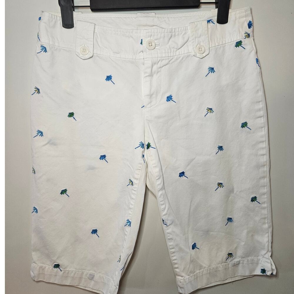 Lilly Pulitzer White Bermuda Shorts Size 4 100% Cotton 28W 12L JA62